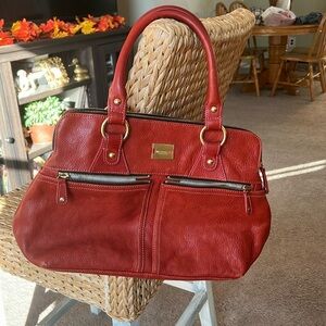 MODALU LONDON "PIPPA" Leather Satchel/Shoulder Bag ~ Brick Red
